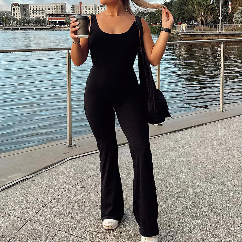 Sexy Backless Yoga Fit Jumpsuit