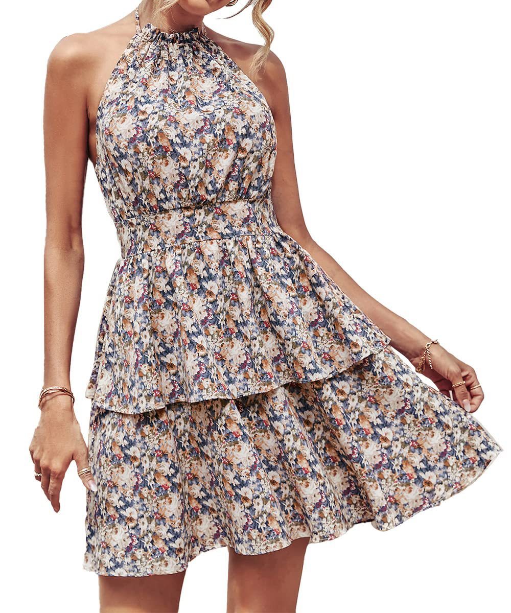 Flamboyant Summer Halter Dress