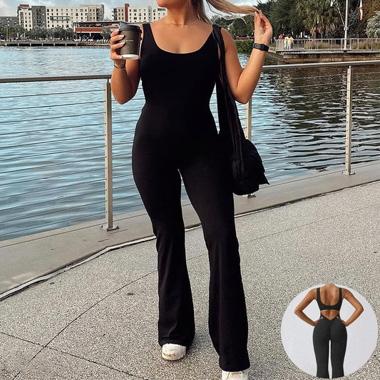 Sexy Backless Yoga Fit Jumpsuit