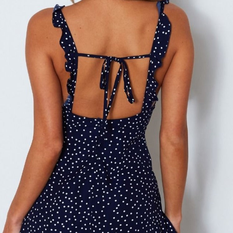 Women Polka-dot Beach Sundress